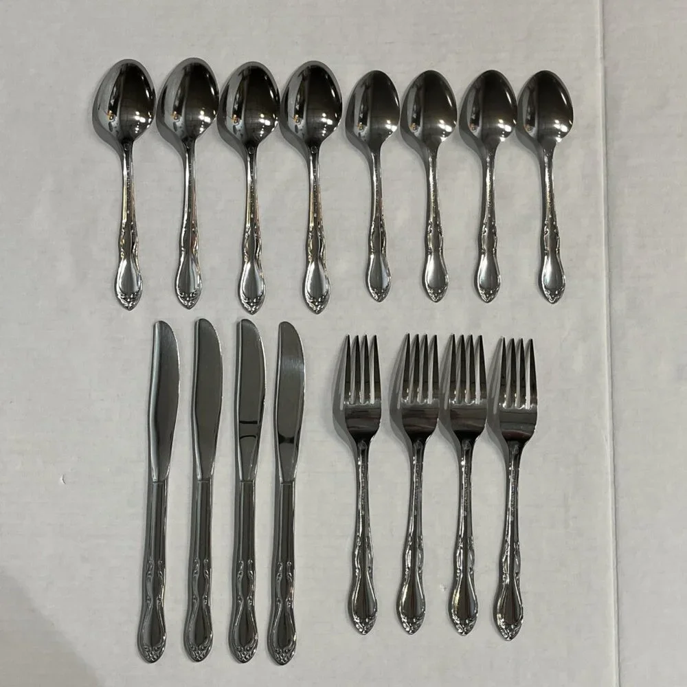 Rogers Stainless By Oneida Homestead 16 PC Set 4 Ea Place Setting‎